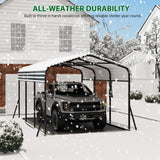 Hipicute 10' x 15' x 8.5' Heavy Duty Metal Carport with Galvanized Steel Roof, Steel Carport Kits Outdoor with Metal Roof, Galvanized Car Shelter for Tractors, Pickup, Boat, Car Hipicute