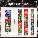 INCOK Christmas Diamond Painting Bookmarks - 6 PCS Diamond Art Bookmarks Set with Tessel DIY Santa Claus Snowman Christmas Tree Reindeer Gem Art Craft Funny Merry Xmas Gift for Book Lover Students INCOK