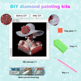Elegant Woman Diamond Art Kits for Adults – 5D Special Shape Diamond Painting Kit for Beginners – DIY Rhinestone Diamond Art Painting for Home Wall Decor Gift – 11.8 x 11.8 inch antor