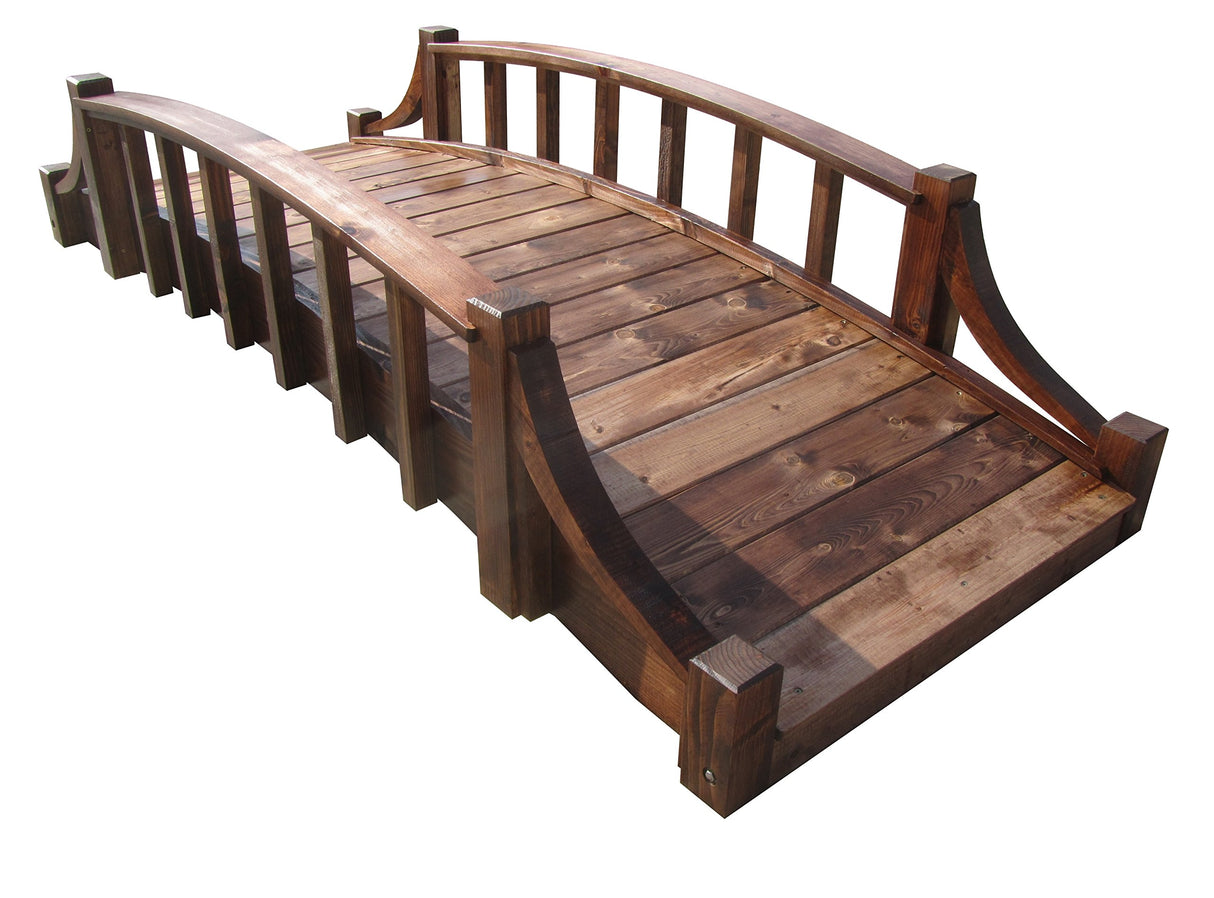 SamsGazebos Country Wood Garden Bridge, 8', Brown SamsGazebos