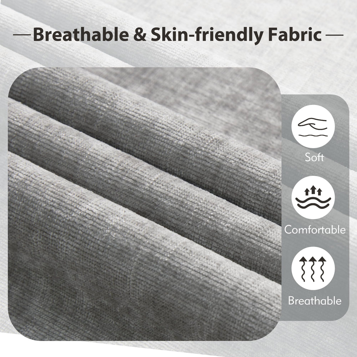 Bezseller 107.3" Sectional Couches for Living Room, U Shaped Modular Sofa Couch with Cushion & Chenille Fabric, 4-Seat Comfy Furniture Sets with Double Chaise for Apartment, Reception Room, Grey Bezseller