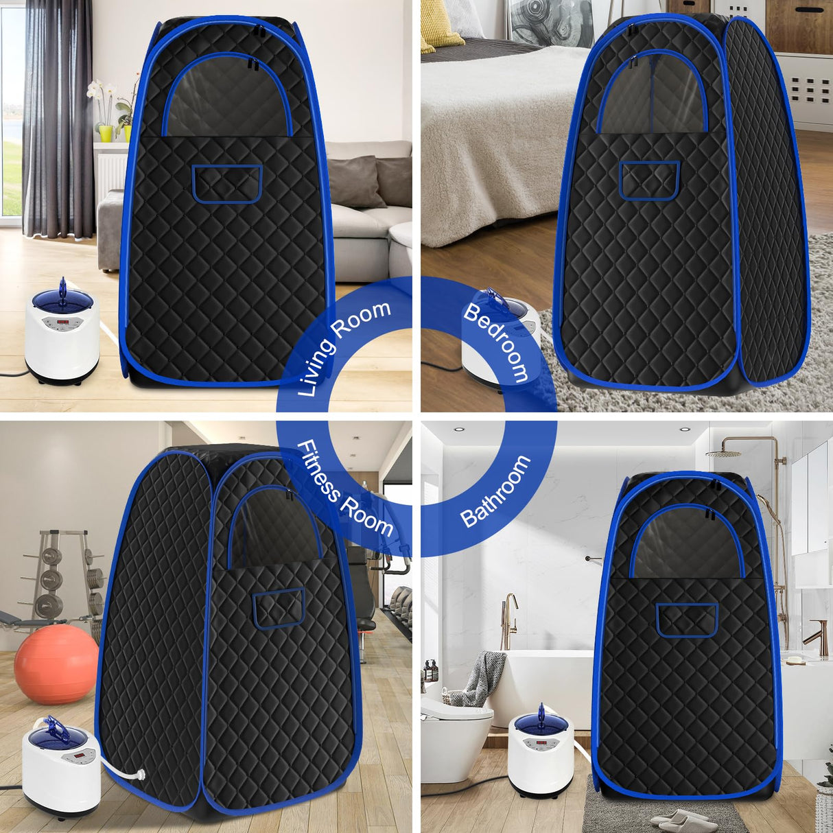 X-Vcak Foldable Steam Sauna, Portable Sauna for Home, Sauna Tent Sauna Box with 2.6L Steamer, Remote Control, Folding Chair, 9 Levels X-Vcak