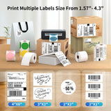 Gloryang Bluetooth Thermal Shipping Label Printer, 4X6 Inkless Label Printer for iOS, Android, Laptop, Wireless Printer for Small Business, Compatible with Amazon, UPS, Shopify, Black Gloryang