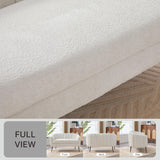 Aortzio 50.2'' Loveseat Sofa, Modern Sherpa Boucle 2-Seater Sofa with Metal Legs, Comfy Upholstered Small Accent Couch for Living Room Bedroom Office (White). Aortzio