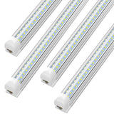 SHOPLED 8FT 72W 9360LM 6000K Cool White High Output Linkable T8 Tube Fixtures, V-Shaped, 8 Foot Lights for Garage, Warehouse, 4 Pack SHOPLED