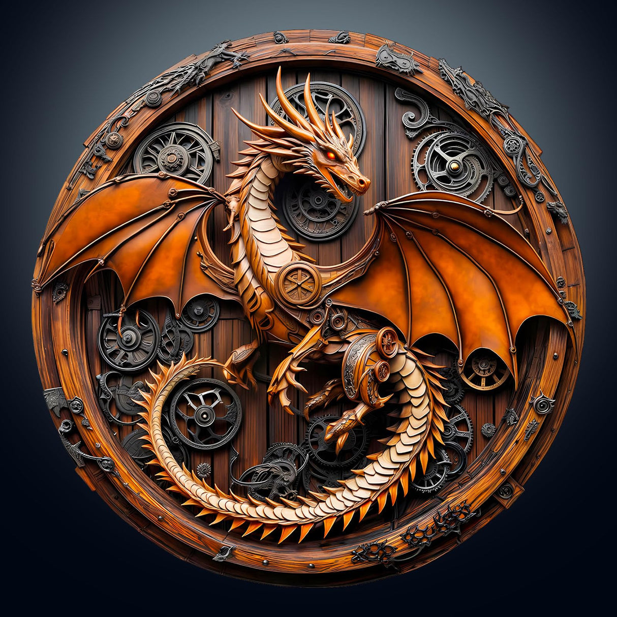 KAAYEE Wooden Puzzles for Adults, 3D Vision Mechanical Dragon Wooden Jigsaw Puzzles, Unique Shape Advanced Wood Puzzle Adult, 3D Effect Flat Puzzle Birthday Gifts Family Games (M-11.4 * 11.3in-200pcs) KAAYEE