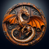 KAAYEE Wooden Puzzles for Adults, 3D Vision Mechanical Dragon Wooden Jigsaw Puzzles, Unique Shape Advanced Wood Puzzle Adult, 3D Effect Flat Puzzle Birthday Gifts Family Games (M-11.4 * 11.3in-200pcs) KAAYEE