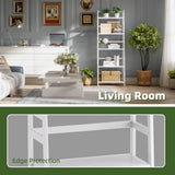 vovala Ladder Shelf, 5-Tier Bookshelf, All Bamboo Heavy Duty Bookcase, Freestanding Open Wood Storage Rack, Modern Corner Display Plant Stand for Living Room, Home Office, Bathroom, Bedroom, White vovala