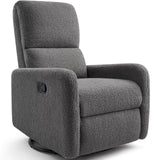 Jocisland Swivel Glider Rocking Recliner Chair for Adults, Nursery Rocker Reclining, Comfy Upholstered Single Sofa Armchair for Living Room Bedroom Nursing, Teddy Gray Jocisland