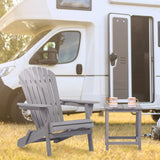 Outdoor Wooden Folding Adirondack Chair with Pre-Assembled BackRest, Wood Patio Chair for Garden Backyard Porch Pool Deck Firepit SoliWood