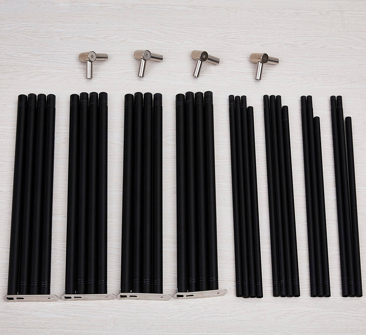 Mengersi Canopy Bed Frame King Size,Bed Canopy Frame Post Bed Poles,Canopy Bed Curtains Frame Bed Bracket Fit for Metal Bed Wood Bed Bedroom Decor,Black Mengersi