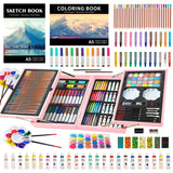 KINSPORY Art Supplies, 139 Pack Painting Drawing Art Kit with 2 Sketch Pads, Deluxe Double Layers Art Set Crafts, Colored Pencils, Oil Pastels, Watercolor Paints, Gift for Artists Kids (Rose Pink) KINSPORY