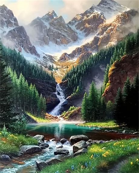 Landscape Paint by Numbers Kits for Adults,Scenery Easy Adult Painting by Number on Canvas for Beginner, DIY Watercolor Painting for Gift Home Decor Relax. (Landscape) Hestarcul