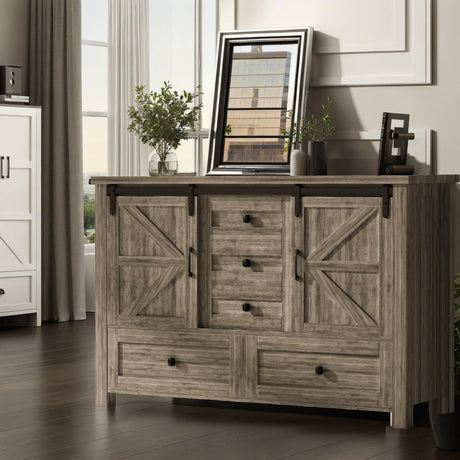 wanan 48" 5 Drawer Dresser (Light Rustic Oak, 48'' 5 Drawers Dresser) wanan