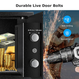 Bonsaii Safe Box with Electronic Keypad, Steel Security Lock Box with Key, 0.23 Cubic Feet, 9.06" W x 6.69" D x 6.69" H, Small Hidden Safe for Cash Jewelry bonsaii