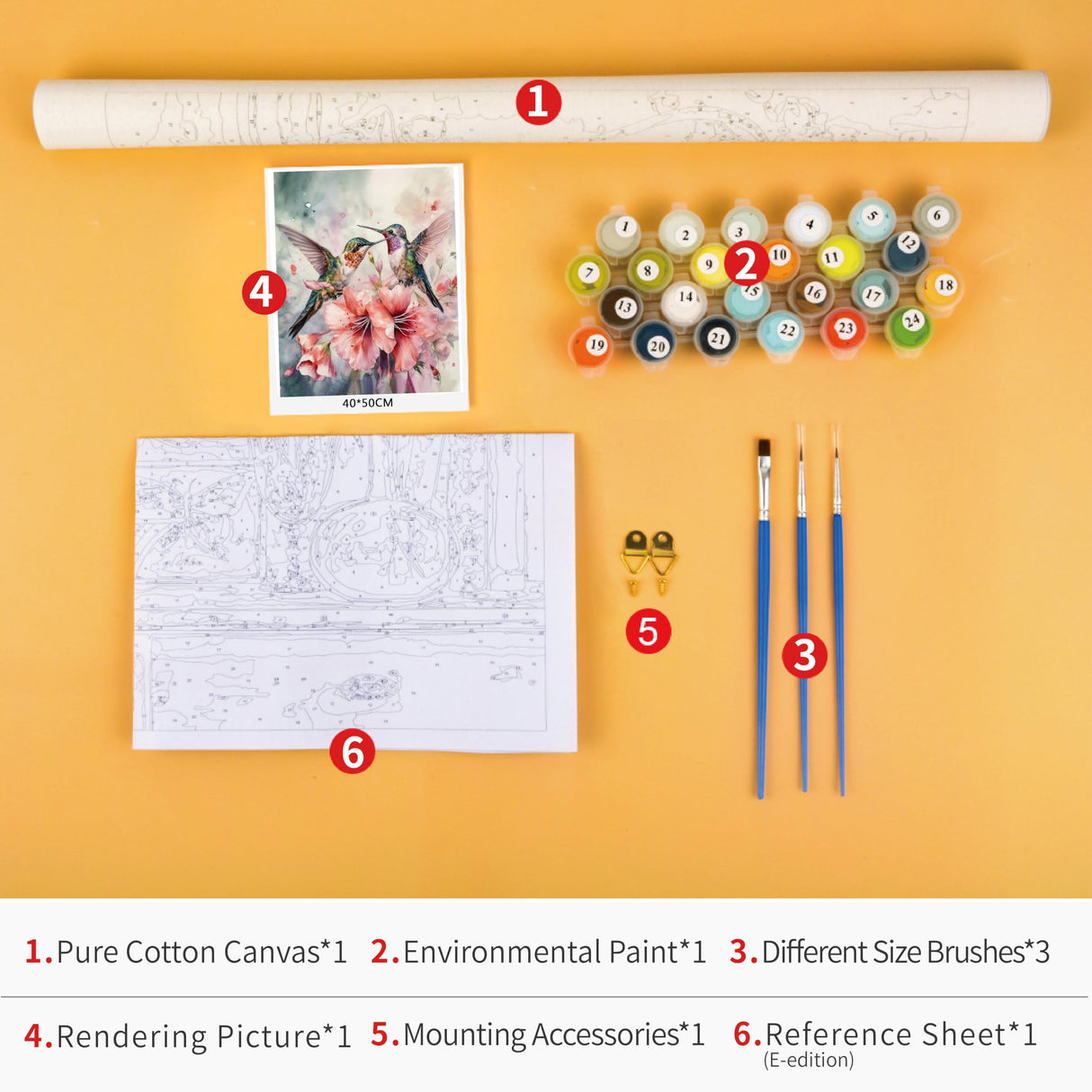 Paint by Numbers for Adults Hummingbirds and Flowers DIY Painting Kit with Acrylic Paints Brushes and Pre Printed Canvas Great for Stress Relief Home Decor or Creative Gift 16x20 Inch TUMOVO