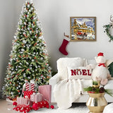 Christmas Truck Diamond Painting Kits for Adults Beginners,DIY Winter House Car Diamond Art,5D Full Round Drill Diamond Dot Gem Art Kits, Home Wall Decor 14x14 Inch AREOPNMG