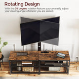 MAHANCRIS 59" TV Stand with Mount and 4 Power Outlets, Entertainment Center Media Console, Swivel TV Stand Mount up to 75 inch TVs, Height Adjustable, Metal Frame for Living Room, Bedroom TVHR35E01V MAHANCRIS