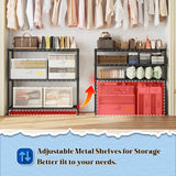 DurayLoly 3- Shelf Metal Shelving Unit 35.6Wx14Dx36H Adjustable Storage Shelves Heavy Duty Garage Shelving Steel Wire Shelving for Laundry Bathroom Kitchen Pantry Closet Garage Black DurayLoly