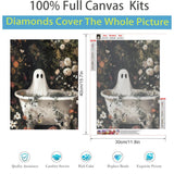 GOUOYANA Halloween Diamond Art Kits for Adults,5D Diamond Art of Ghosts Bathing in The Flower Forest,DIY Full Drill Diamond Painting Gem Art and Crafts,Home Wall Decor (12x16 Inch) GOUOYANA