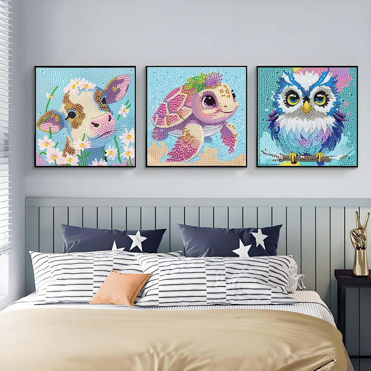 ZHUDENGXJL 6 Packs Diamond Art Painting Kits for Kids Animal, DIY Diamond Art Mosaic Kits for Kids Ages 6-12 Beginner Gem Art and Arts and Crafts Home Wall Decor 6x6 Inch ZHUDENGXJL