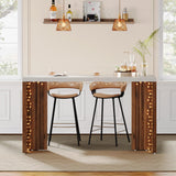 Tribesigns Home Bar Unit, 55.12-Inch Bar Table with a Faux Marble Finished Tabletop, Modern Freestanding Mini Bar for Home Kitchen, Living Room, Balcony, Basement, Walnut & White Tribesigns