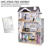 Lil' Jumbl X-Large 3-Story Wooden Dollhouse with Elevator, Balcony & Furniture Set Lil' Jumbl