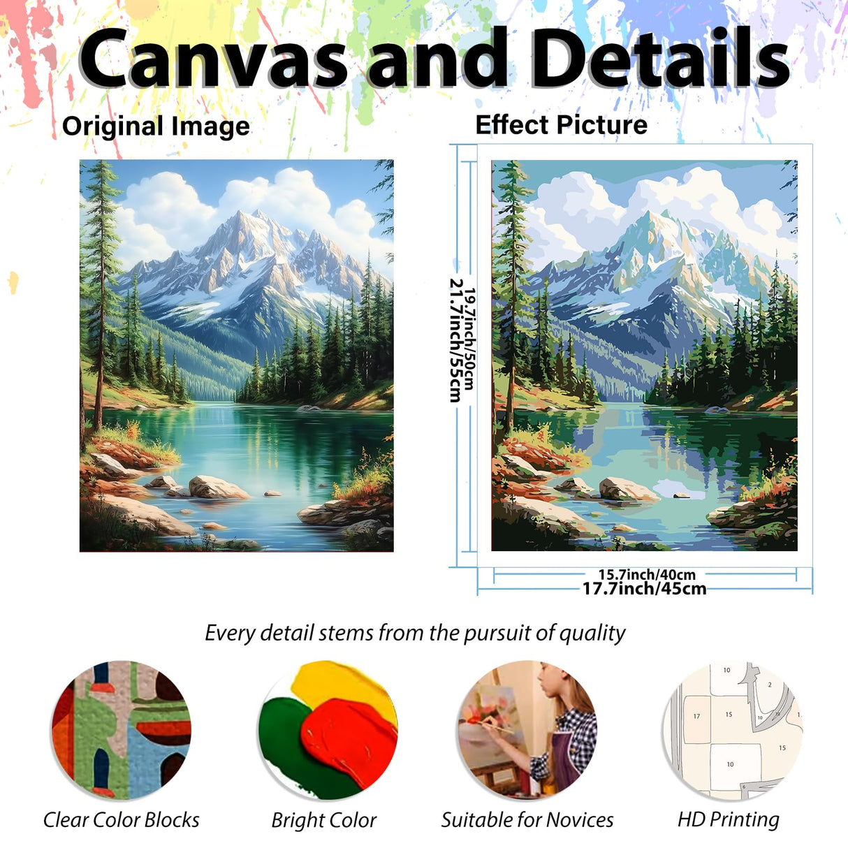 Landscape Paint by Numbers Kits for Adults Beginner, Landscape Paint by Numbers, Painting by Numbers for Adults for Gift Home Wall Decor(16 x 20 Inch) hkejoi