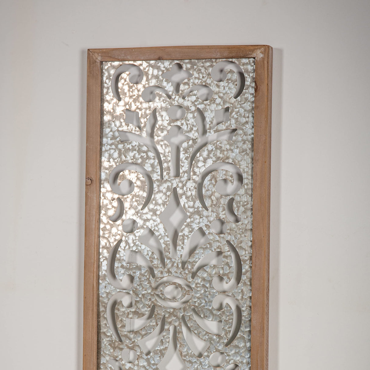 Sintosin Farmhouse Galvanized Wall Decor, 12" x 32", Hanging Window Pane, Wood & Metal Wall Art, Steel Sheet Wall Sculpture, Decorative Wall Panel for Living Room Fireplace Sintosin