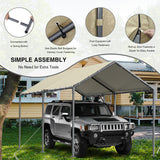 Outdoor Carport 10x20ft Heavy Duty Car Tent, Portable Garage Canopy Storage Shed, Car Shelter, All-Season Tarp Tent for Car, Party (Bg) Grezone