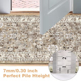 LOKHOM Washable Runner Rug, 2x8 Non-Slip Vintage Hallway Runner Rug with Rubber Backing, Boho Floral Soft Faux Wool Kitchen Runner Rug Carpet Runner for Kitchen Laundry Entryway Bedroom (Beige Brown) LOKHOM