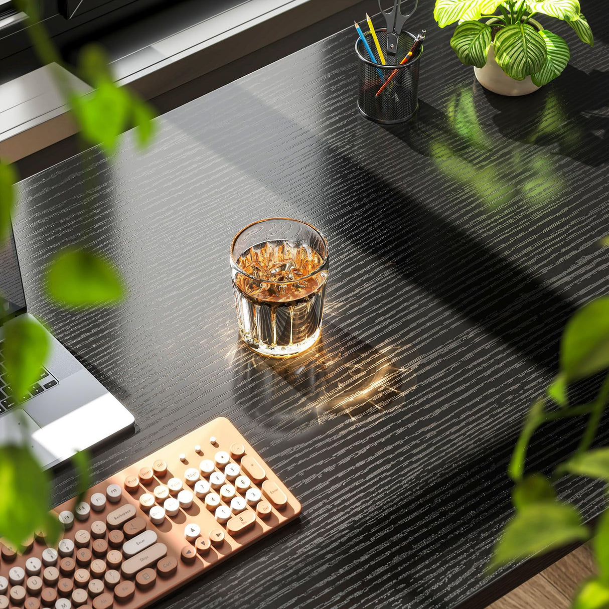 Coleshome 63 Inch Computer Desk, Modern Simple Style Desk for Home Office, Study Student Writing Desk,Black Coleshome