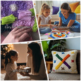 Latch Hook Pillow Kits for Adults Cute Baby Highland Cow DIY Pillow Cover Printed Pillowcase Crochet Hooking Yarns Handmade Cushion for Home Sofa Decoration 17x17inch(8) Generic