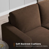 COPIAE 89 Inch Sofa with Extra Deep Seats Oversize, Corduroy Fabric 3 Seater Sofa for Living Room, Modern Couch and Sofa, Comfy Armrests and Seats and Backrests, Easy Installation, Brown COPIAE