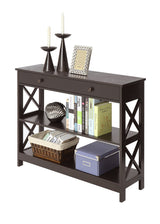 Convenience Concepts Oxford 1 Drawer Console Table with Shelves, Espresso Convenience Concepts