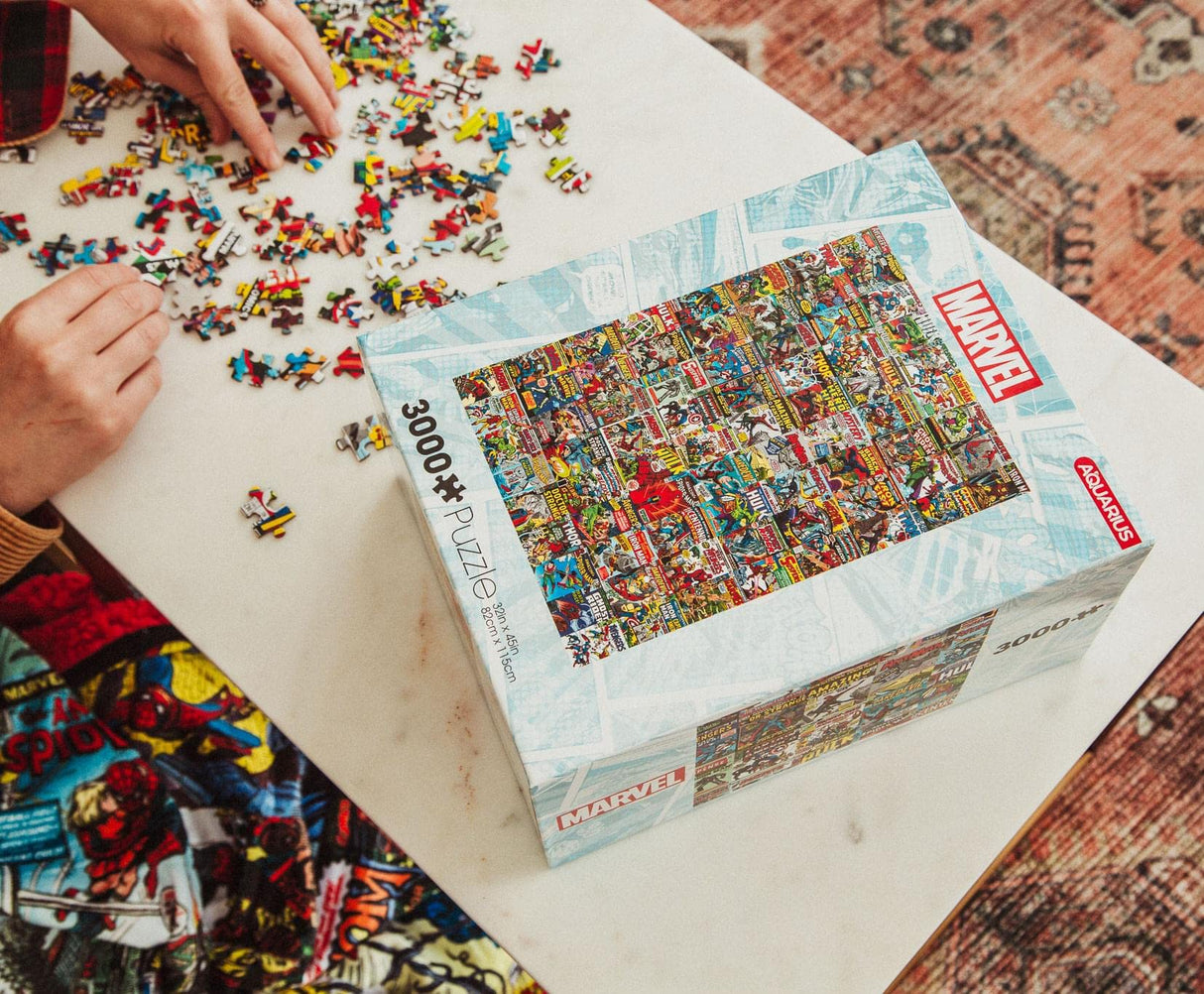Marvel Comics Covers Superheroes 3000-Piece Jigsaw Puzzle for Kids and Adults | Brain Teaser, Educational Developmental Toys & Games, Building Kit Activities to Encourage Creative Play | 45 x 32 Inch Marvel