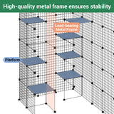 LotFun Large Cat Cage, 5-Tier DIY Catio Outdoor Cat Enclosure, Cat House with 5 Door 12 Jumping Platforms Hammock, Detachable Patio Cat Crate Ideal for 1-4 Cats LotFun