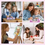 MXJSUA 4 Pack Framed Cute Animals Paint by Numbers for Kids Ages 6-12, Panda Elephant Sloth Koala Paint by Number Kits for Children Beginner, Acrylic Oil Painting for Home Wall Decor (8x8inch) MXJSUA