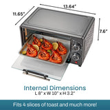 Elite Gourmet ETO490 9L/4 Slice Countertop Toaster Oven with 30-Minute Timer, Adjustable Temperature Control, Includes Baking Pan and Wire Rack, Bake, Broil, Toast, Black Elite Gourmet