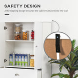 HOMCOM 72" Freestanding Kitchen Pantry Cabinet with 2 Large Double Door Cabinets and 1 Center Drawer, White HOMCOM