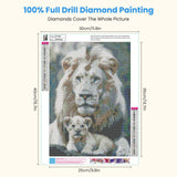 Miwixy Lion Diamond Art Kits for Adults,Lion Diamond Painting Kit,5D Full Drill Round Diamond Art Animals Canvas for Beginners Home Wall Decor 12 x 16 Inch Miwixy