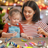 Hiawbon Rock Painting Kit, Glow in The Dark Rock Kit, Rock Arts and Crafts Kit for DIY, Rock Craft Kit with Paint Supplies, 12 Rocks Craft Kits Art Supplies for Outdoor Activities Hiawbon