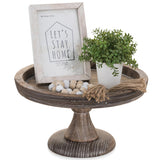 Hanobe Round Wood Display Riser: Rustic Wooden Risers Decorative Pedestal Plate Stand Small Cake Holder Tray for Wedding Birthday Decor Hanobe