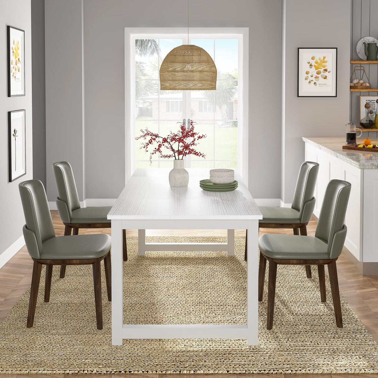 Tribesigns 6FT Conference Table, 70.86" W x 31.49" D Meeting Room Table Boardroom Desk for Office Conference Room, Splicing Board with Metal Frame, White Tribesigns