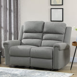 HOMCOM 2 Seater Recliner Sofa with Manual Pull Tab, Fabric Reclining Sofa, RV Couch, Home Seating, Gray HOMCOM