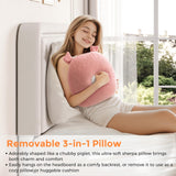 Full Boucle Upholstered LED Bed Frame with Storage Drawer and Adjustable Chic Double Arc Headboard, Princess Platform Cloud Bed with Backrest, Heavy Duty Metal Support, No Box Spring Needed, White Jocoevol