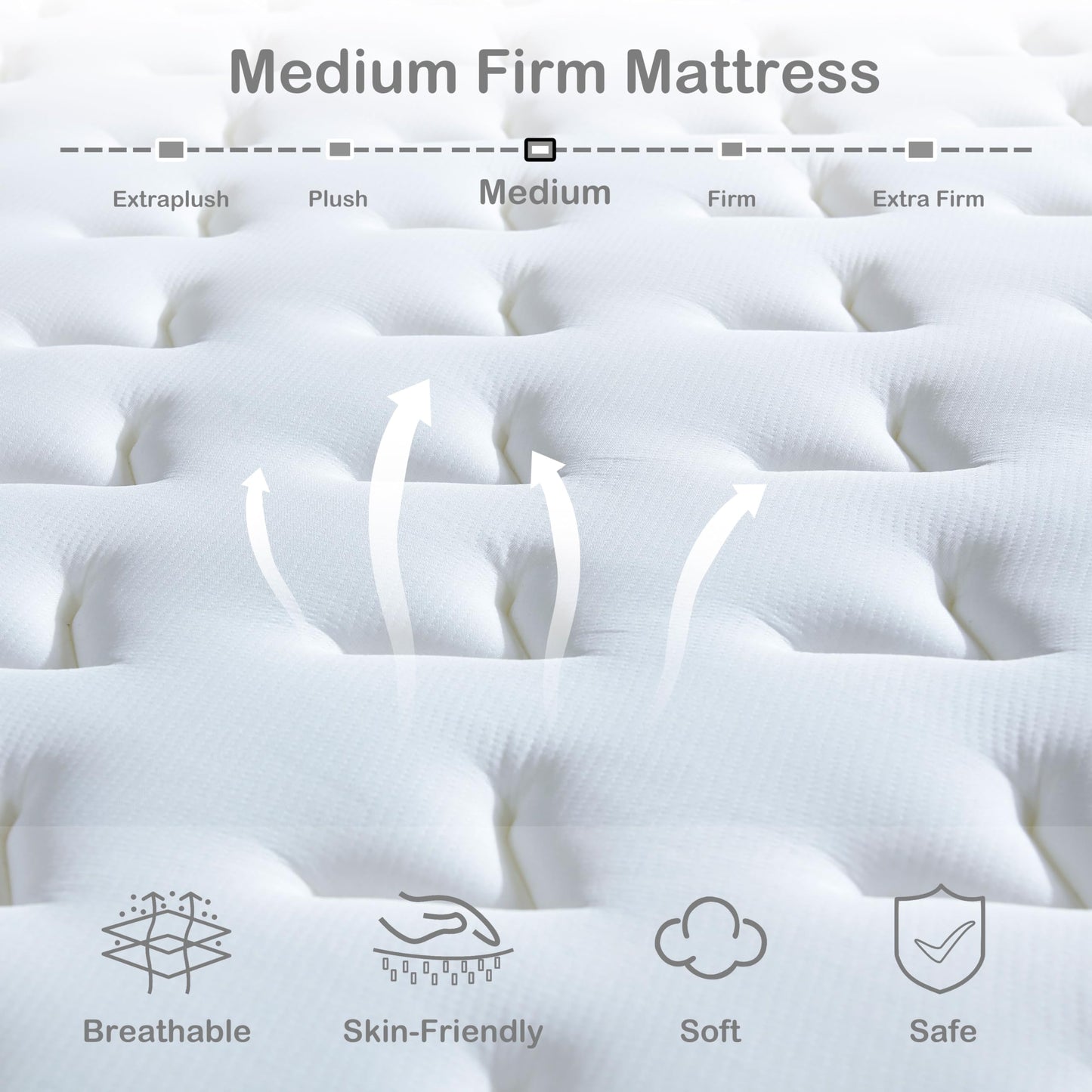 Lynnbery Queen Size Mattress, 12 Inch Hybrid Mattress with Memory Foam and Individual Pocket Springs for Motion Isolation, Pressure Relief, Medium Firm Feel, Mattress in a Box,60"*80"*12"