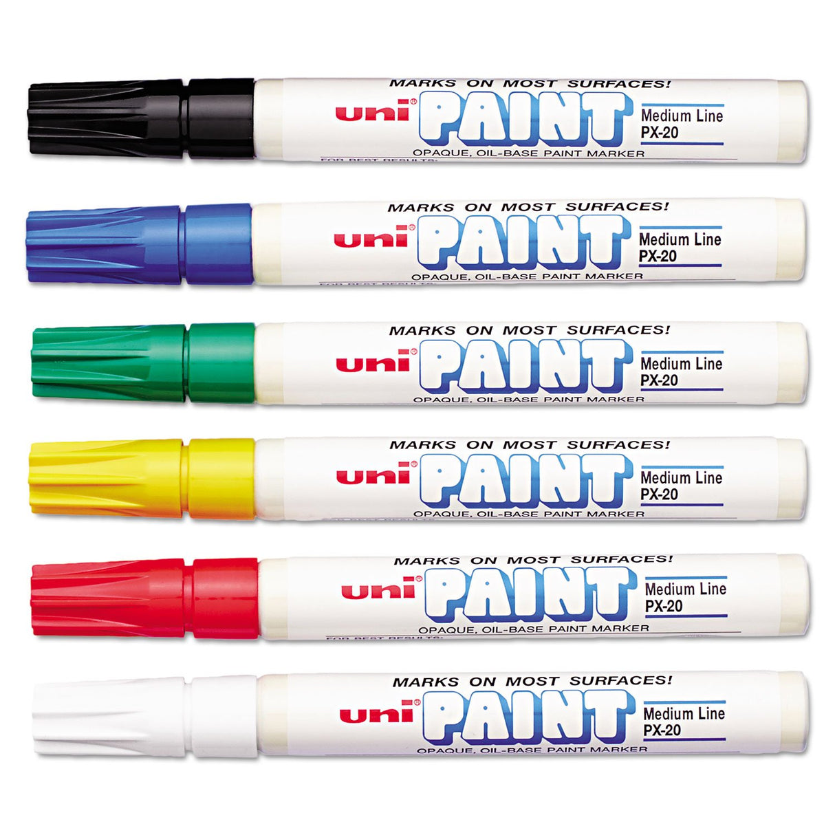 Uni-Paint Oil Based Marker, Medium Point, Assorted Inks,63630, 6/Set Sanford uni-Paint