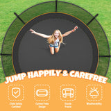 Kiivakii Trampoline 12FT 14FT, Outdoor Trampolines for Kids and Adults, Recreational Trampoline with Ladder & Enclosure Net, Heavy Duty Round Trampoline for Backyard Kiivakii