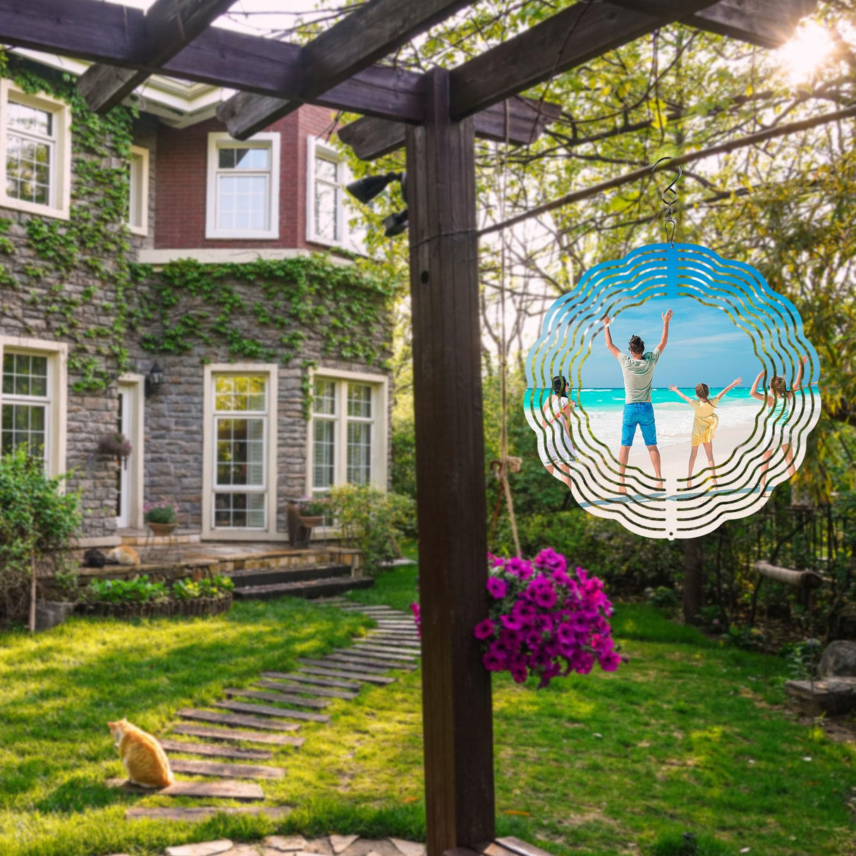 8 Pcs Sublimation Wind Spinner Blanks 8 Inch Bulk Aluminum Metal Sublimation Blanks Product Heat Press Transfer Outdoor Garden Decoration Sublimation Blank Wind Spinners for DIY Gift LaiHiulaan